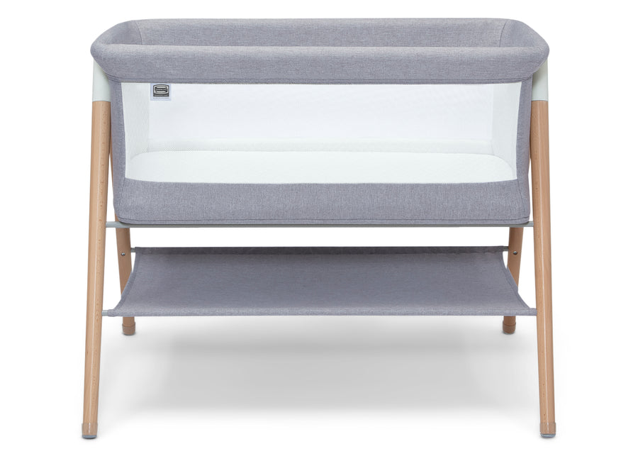 Dove Grey (2376) 3-Koi by the Bed Bassinet with Natural Beechwood Legs