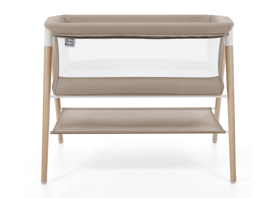 Tan Melange (2470) 20-Koi by the Bed Bassinet with Natural Beechwood Legs