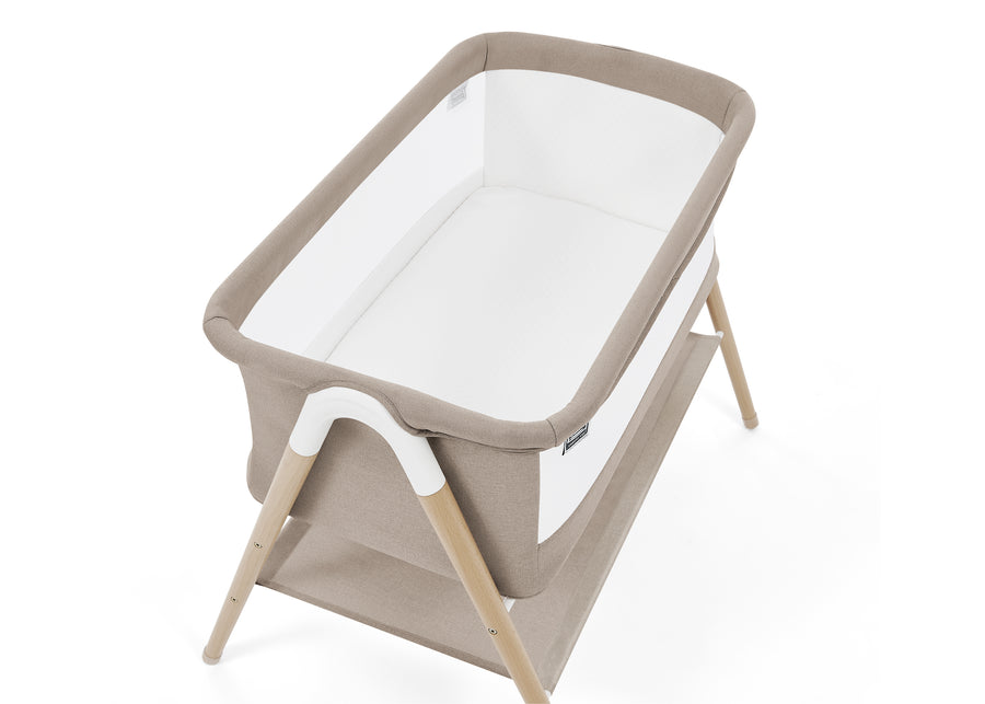 Tan Melange (2470) 22-Koi by the Bed Bassinet with Natural Beechwood Legs