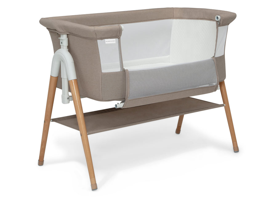 Tan (2470) 4-Bondi Adjustable Height Bedside Beechwood Bassinet