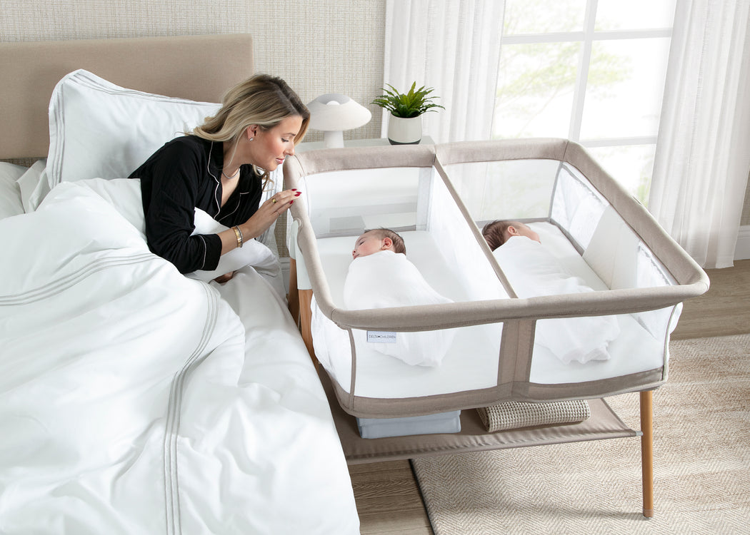 Bondi Beechwood Twin BassinetTan (2470)