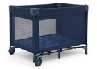 Navy blue children's playpen with wheels on a white background 9-babyGap Deluxe Play Yard