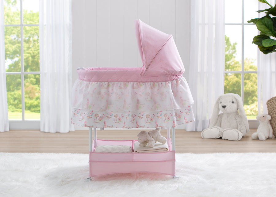 Gliding Bassinet Pink Princess (661) 1-Gliding Bassinet