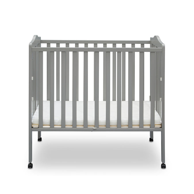 DCB: Grey (026) 14-Folding Portable Mini Baby Crib with 1.5-inch Mattress