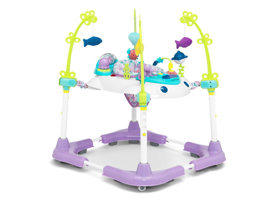 Children's activity center with colorful toys on a white background 21-Deluxe Bounceroo Learn2Walk Balancer Baby Walker