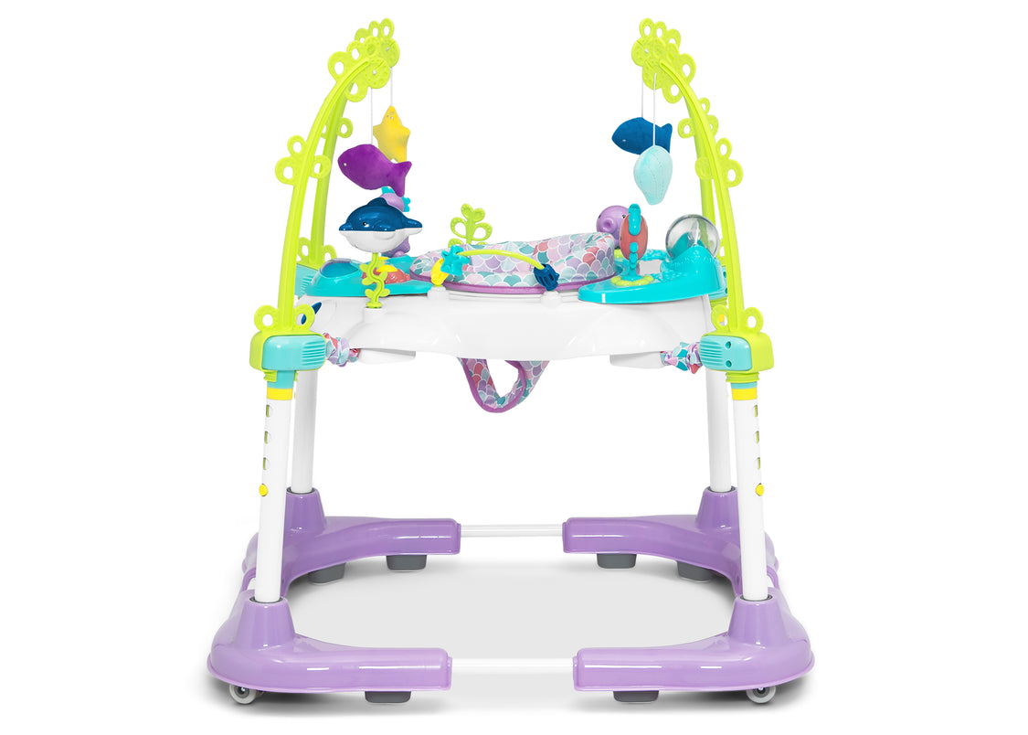 Baby activity center with colorful design on a white background