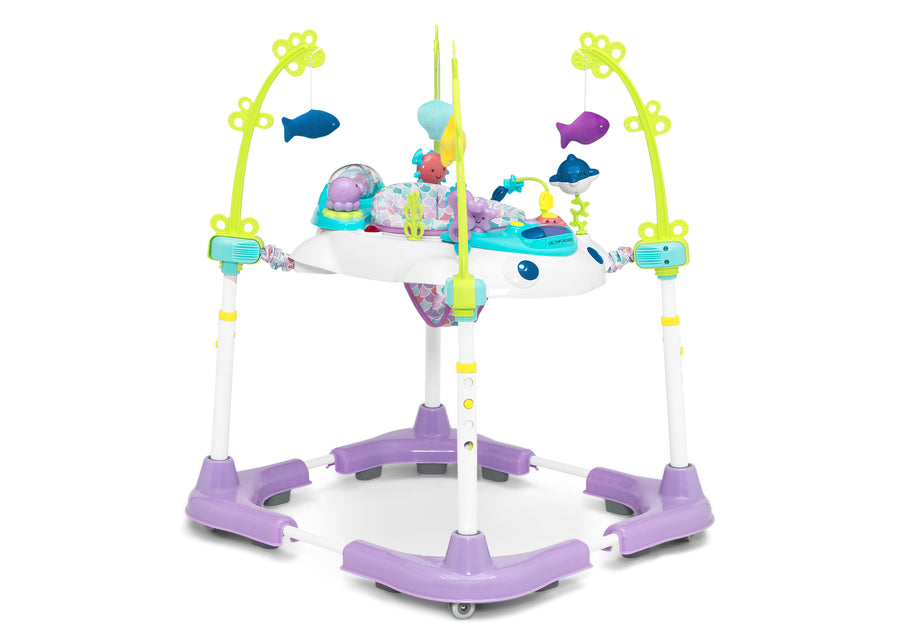 Baby jumper with colorful toys and sea-themed design on a white background 18-Deluxe Bounceroo Learn2Walk Balancer Baby Walker