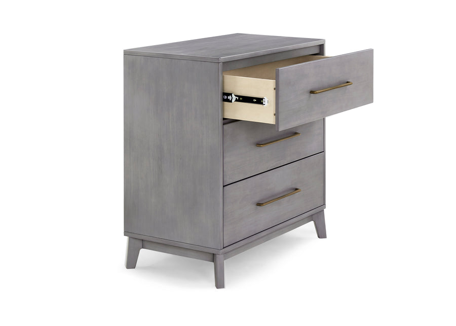 Steel Grey (1446) 10-Spencer 3 Drawer Dresser with Changing Top and Interlocking Drawers