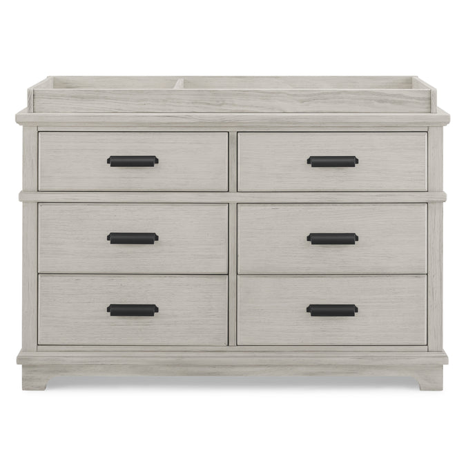 DCB: Rustic Mist (1373) 7-Asher 6 Drawer Dresser with Changing Top and Interlocking Drawers