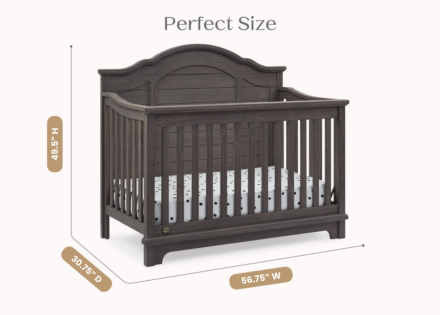 Rustic Grey (084) 7-Asher 6-in-1 Convertible Crib