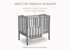 Grey (026) 6-Folding Portable Mini Baby Crib with 1.5-inch Mattress