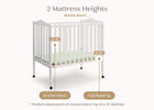 White (100) 19-Folding Portable Mini Baby Crib with 1.5-inch Mattress