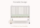 White (100) 17-Folding Portable Mini Baby Crib with 1.5-inch Mattress