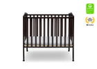 Dark Chocolate (207) 7-Folding Portable Mini Baby Crib with 1.5-inch Mattress