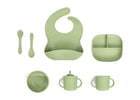Light Green (2483) 11-100% Silicone 10-Piece Baby Feeding Set