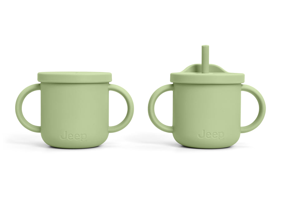 Light Green (2483) 12-100% Silicone 10-Piece Baby Feeding Set