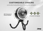 Black (001) 3-Portable LED Stroller Fan with Light & Flexible Legs