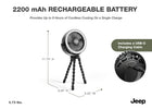 Black (001) 8-Portable LED Stroller Fan with Light & Flexible Legs