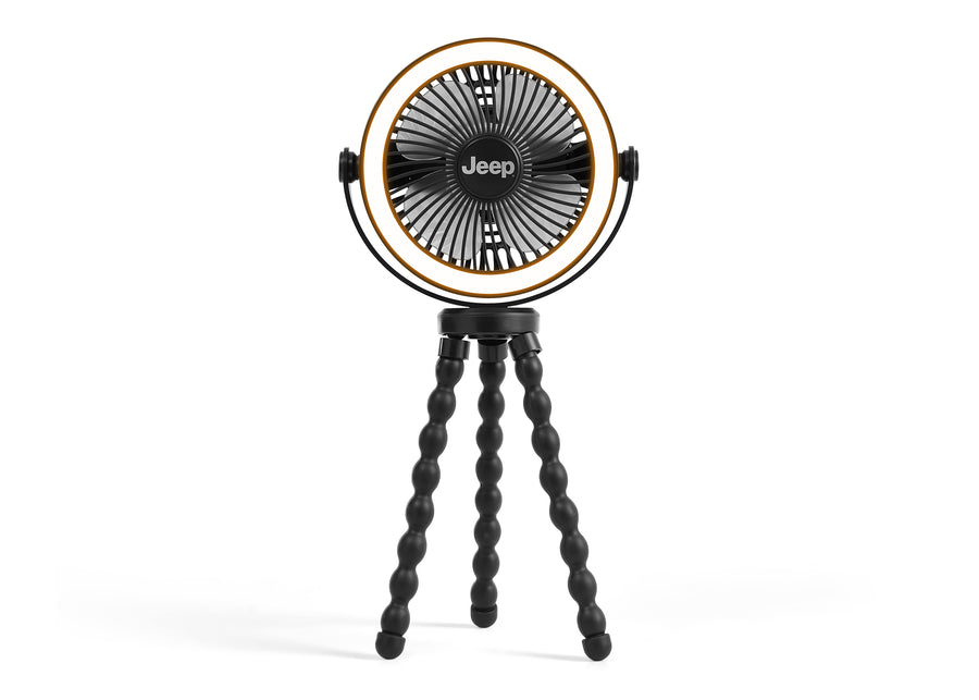 Black (001) 3-Portable LED Stroller Fan with Light & Flexible Legs