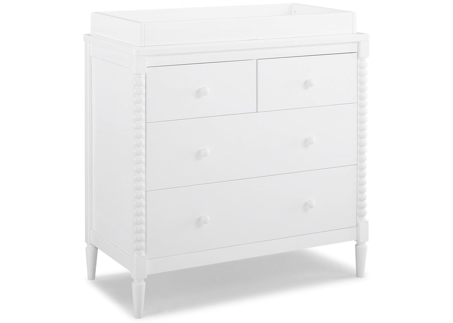 Bianca White (130) 26-Saint 4 Drawer Dresser with Changing Top and Interlocking Drawers