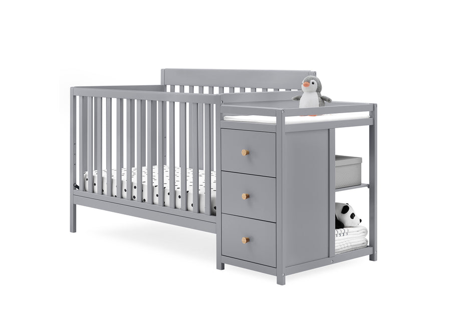 Grey with Natural (1359) 18-Flynn 5-in-1 Convertible Crib and Changer