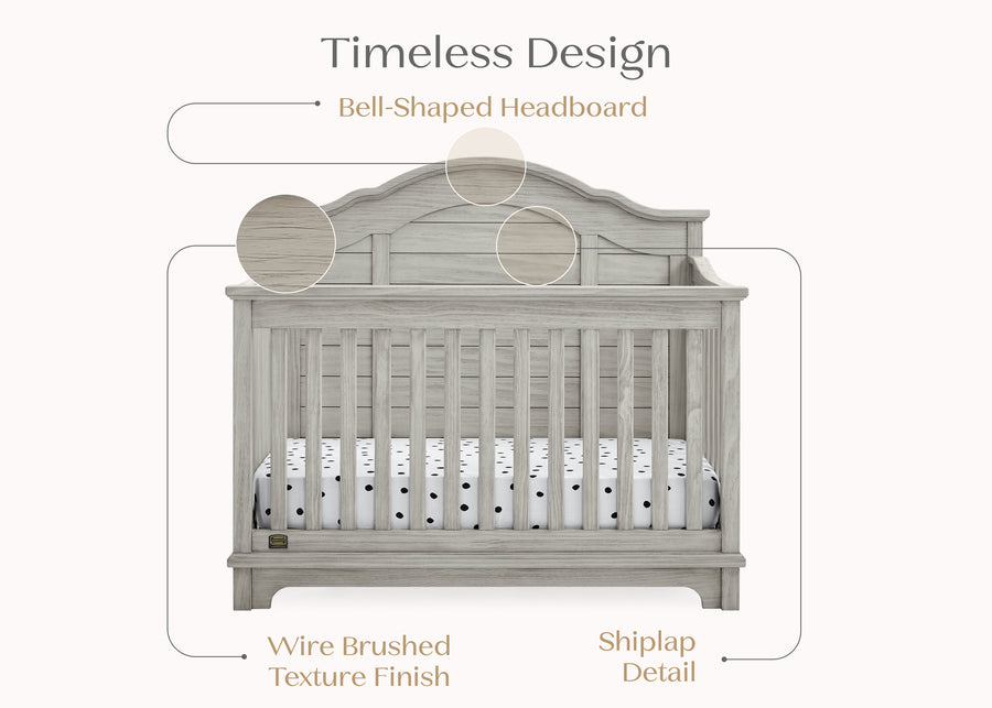 Rustic Mist (1373) 22-Asher 6-in-1 Convertible Crib