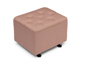 Delta Children Blush (636) Emma Diamond Tufted Nursery Gliding Ottoman, side view, a2a 10-Emma Diamond Tufted Nursery Gliding Ottoman