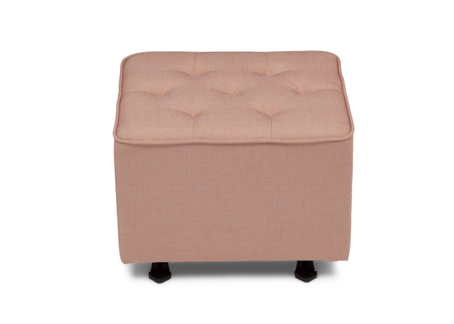 Delta Children Blush (636) Emma Diamond Tufted Nursery Gliding Ottoman, front view, a3a 3-Emma Diamond Tufted Nursery Gliding Ottoman