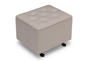 Delta Children Flax (710) Emma Diamond Tufted Nursery Gliding Ottoman, side view, b2b 4-Emma Diamond Tufted Nursery Gliding Ottoman