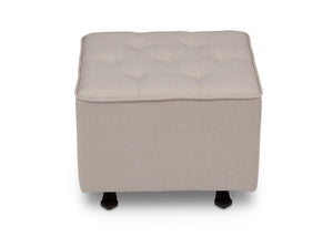 Delta Children Flax (710) Emma Diamond Tufted Nursery Gliding Ottoman, front view, b3b 5-Emma Diamond Tufted Nursery Gliding Ottoman