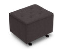 Delta Children Charcoal Grey (931) Emma Diamond Tufted Nursery Gliding Ottoman, side view, c2c 8-Emma Diamond Tufted Nursery Gliding Ottoman