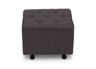 Delta Children Charcoal Grey (931) Emma Diamond Tufted Nursery Gliding Ottoman, front view, c3c 9-Emma Diamond Tufted Nursery Gliding Ottoman