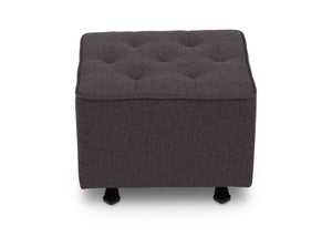 Delta Children Charcoal Grey (931) Emma Diamond Tufted Nursery Gliding Ottoman, front view, c3c 8-Emma Diamond Tufted Nursery Gliding Ottoman