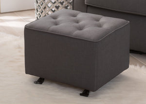 Delta Children Charcoal Grey (931) Emma Diamond Tufted Nursery Gliding Ottoman, hangtag, c1c 1-Emma Diamond Tufted Nursery Gliding Ottoman