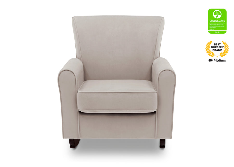 Linen with Dark Chocolate Frame (1325) 3-Lancaster Rocking Chair featuring LiveSmart Fabric by Culp