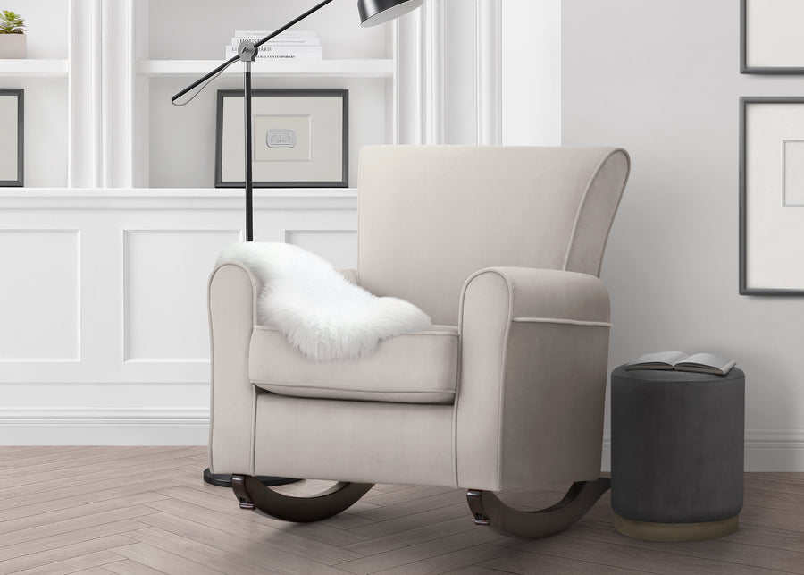 Linen with Dark Chocolate Frame (1325) 2-Lancaster Rocking Chair featuring LiveSmart Fabric by Culp