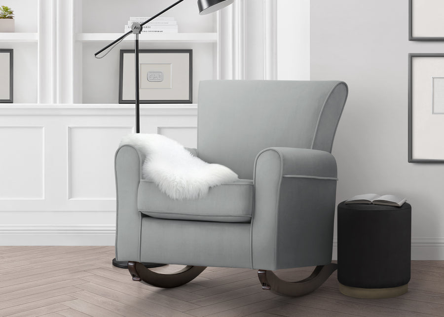 Mist with Dark Chocolate Frame (1326) 7-Lancaster Rocking Chair featuring LiveSmart Fabric by Culp