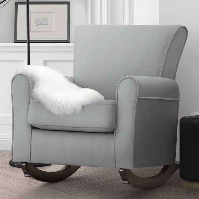 Mist with Dark Chocolate Frame (1326) 11-Lancaster Rocking Chair featuring LiveSmart Fabric by Culp