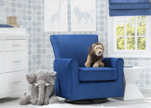 Blue Velvet (469) 27-Elena Nursery Glider Swivel Rocker Chair