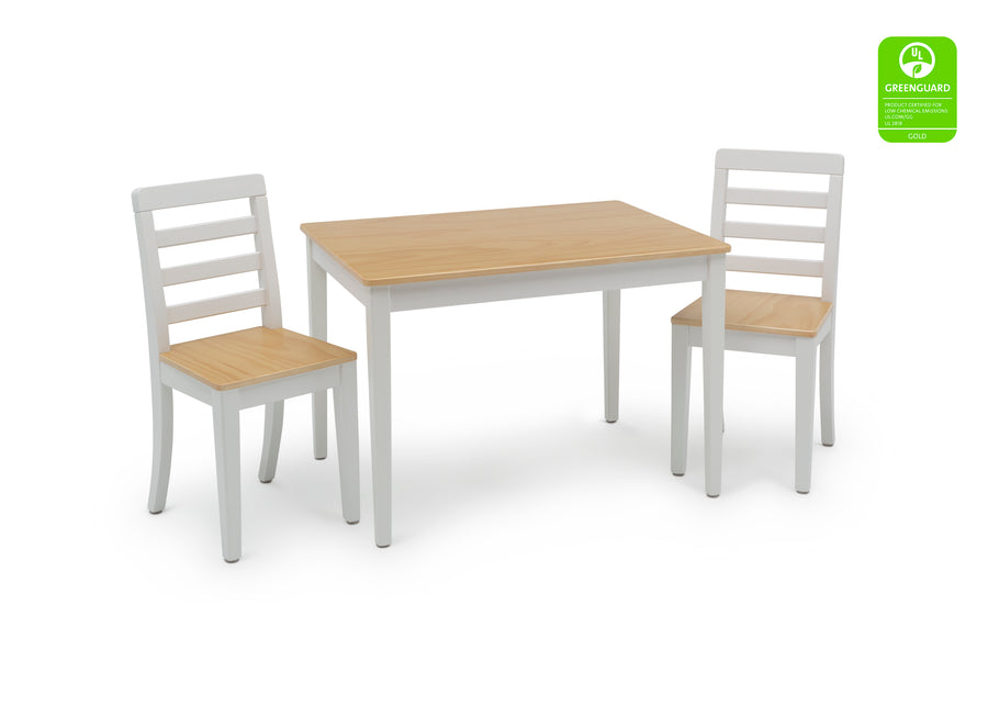 White and Natural (196) 8-Gateway Table & 2 Chair Set