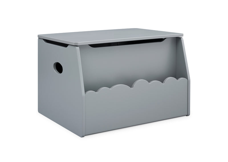Gray toy box with scalloped edge on a white background 29-Cloud Toy Box