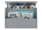 Gray toy storage box with stuffed animals and children's books on a white background 27-Cloud Toy Box