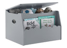 Gray toy box with stuffed animals and children's books on a white background 28-Cloud Toy Box