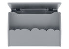 Gray storage bench with scalloped edge on a white background 25-Cloud Toy Box