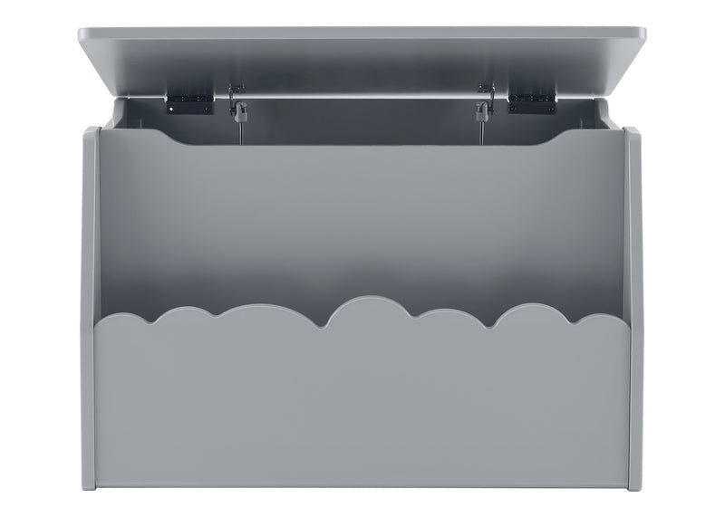 Gray storage bench with scalloped edge on a white background 25-Cloud Toy Box
