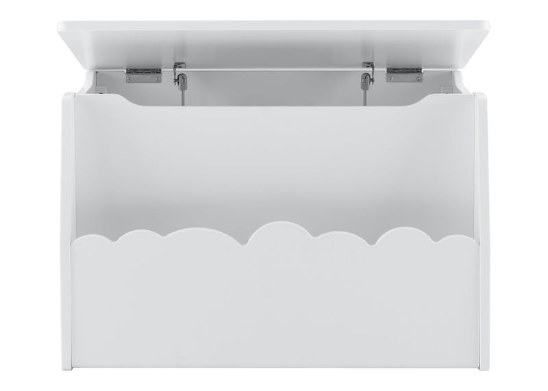 White storage box with scalloped edge on a white background 15-Cloud Toy Box