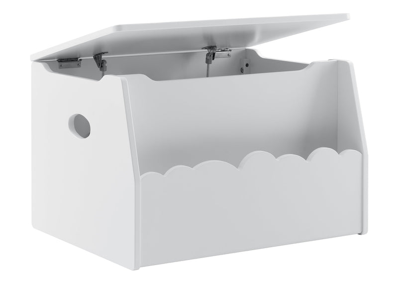 White storage box with a scalloped edge on a white background 16-Cloud Toy Box