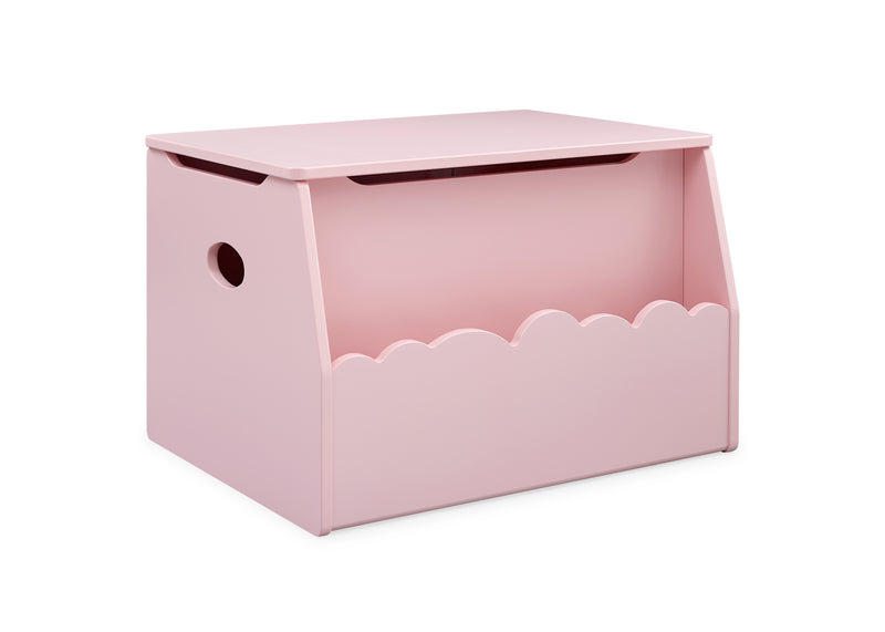Pink toy box with scalloped edge on a white background 19-Cloud Toy Box