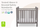 Grey (026) 9-Classic Mini Crib with 2.75-inch Mattress - Convertible to Twin Bed