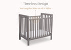 Grey (026) 6-Classic Mini Crib with 2.75-inch Mattress - Convertible to Twin Bed